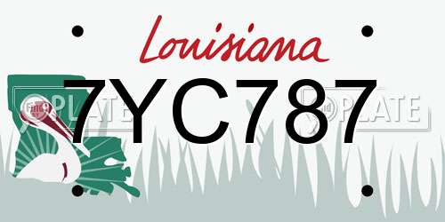 7YC787 Louisiana License Plate