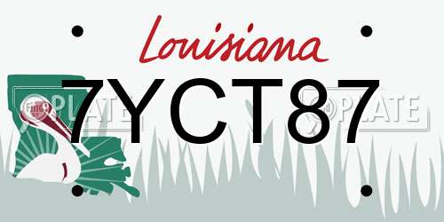 7YCT87 Louisiana License Plate