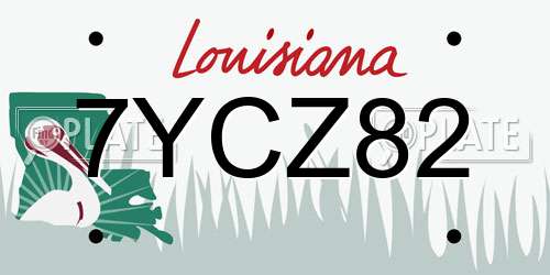 7YCZ82 Louisiana License Plate