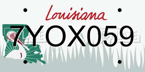 7YOX059 Louisiana License Plate