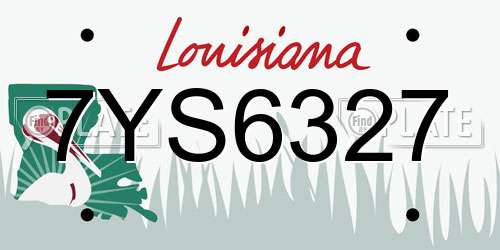 7YS6327 Louisiana License Plate