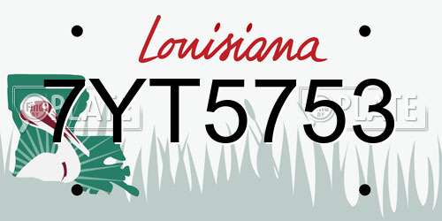 7YT5753 Louisiana License Plate