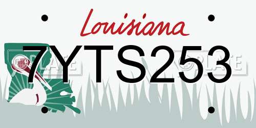 7YTS253 Louisiana License Plate