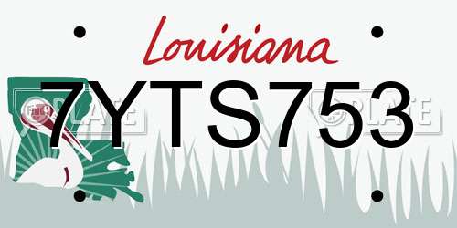 7YTS753 Louisiana License Plate