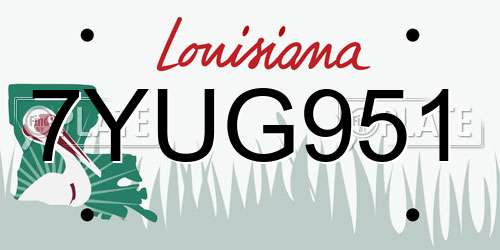 7YUG951 Louisiana License Plate