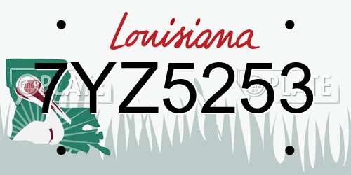 7YZ5253 Louisiana License Plate