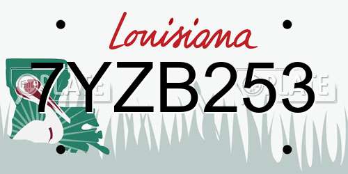 7YZB253 Louisiana License Plate