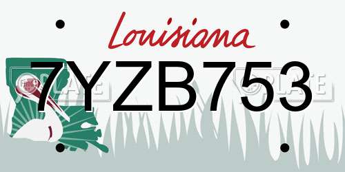 7YZB753 Louisiana License Plate