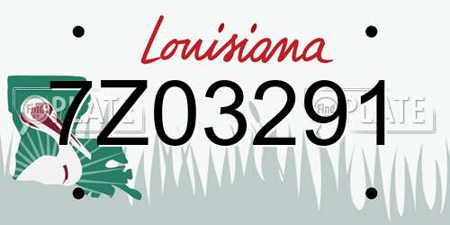 7Z03291 Louisiana License Plate
