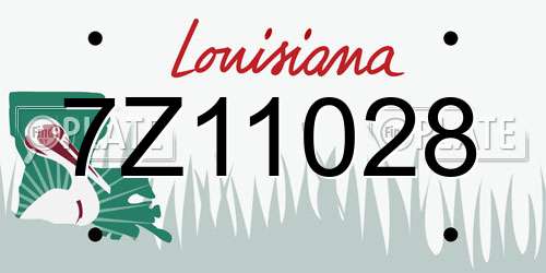 7Z11028 Louisiana License Plate