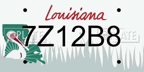 7Z12B8 Louisiana License Plate