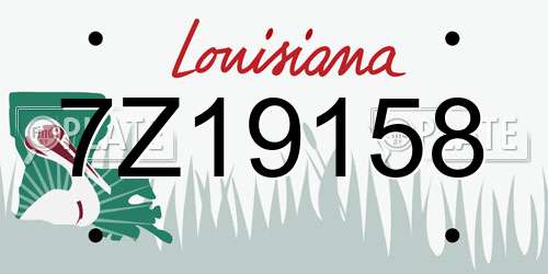 7Z19158 Louisiana License Plate