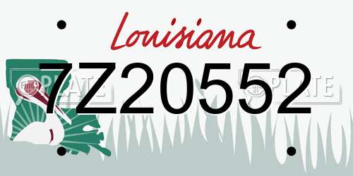 7Z20552 Louisiana License Plate