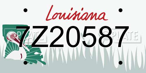 7Z20587 Louisiana License Plate