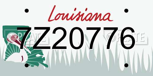 7Z20776 Louisiana License Plate
