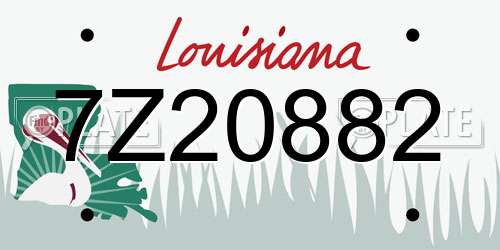 7Z20882 Louisiana License Plate