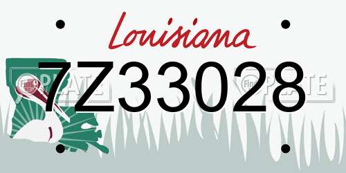 7Z33028 Louisiana License Plate