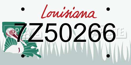7Z50266 Louisiana License Plate