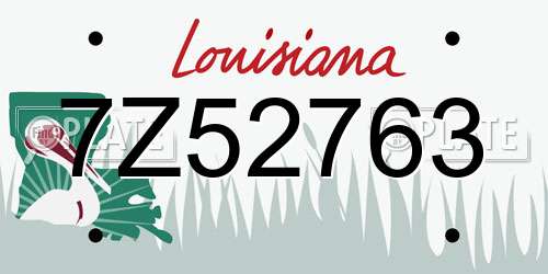 7Z52763 Louisiana License Plate