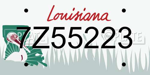 7Z55223 Louisiana License Plate