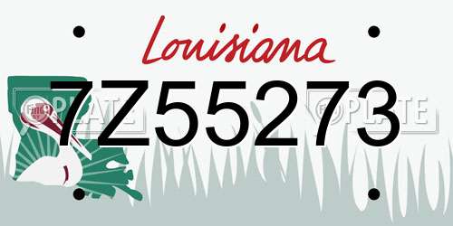 7Z55273 Louisiana License Plate