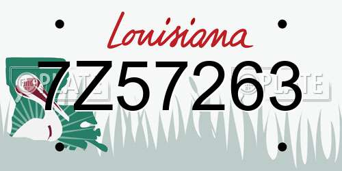 7Z57263 Louisiana License Plate