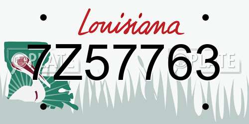 7Z57763 Louisiana License Plate