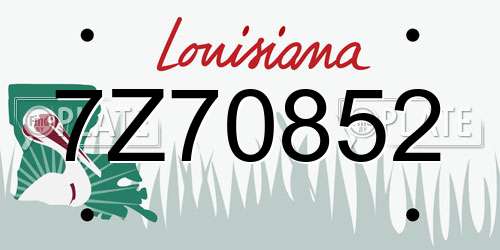 7Z70852 Louisiana License Plate