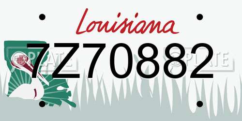 7Z70882 Louisiana License Plate