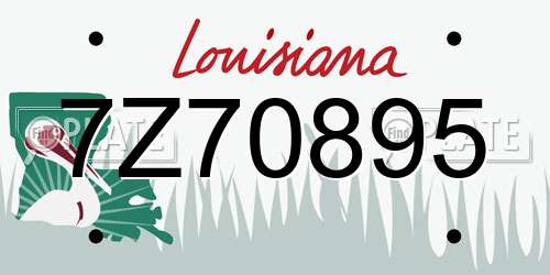 7Z70895 Louisiana License Plate