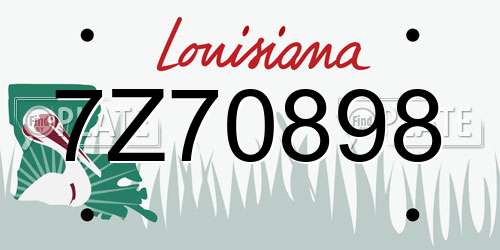 7Z70898 Louisiana License Plate