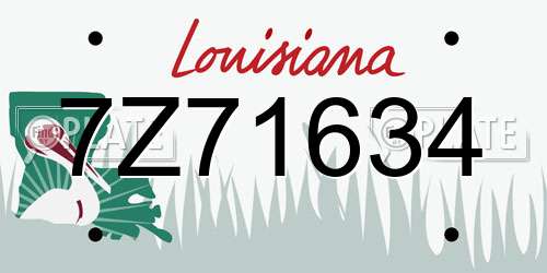 7Z71634 Louisiana License Plate
