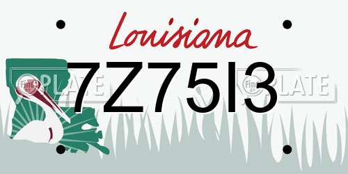 7Z75I3 Louisiana License Plate
