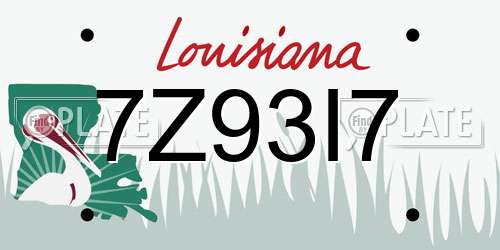 7Z93I7 Louisiana License Plate