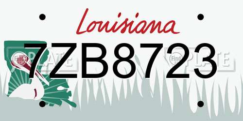 7ZB8723 Louisiana License Plate