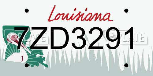 7ZD3291 Louisiana License Plate