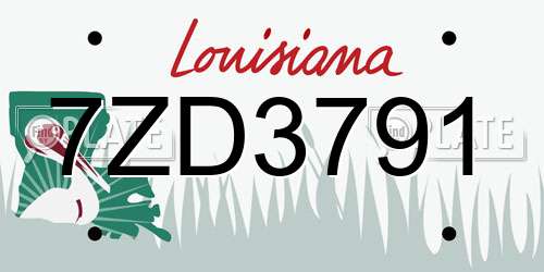 7ZD3791 Louisiana License Plate