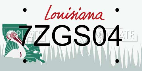 7ZGS04 Louisiana License Plate