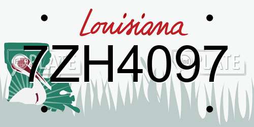 7ZH4097 Louisiana License Plate