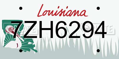 7ZH6294 Louisiana License Plate