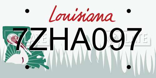 7ZHA097 Louisiana License Plate