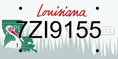 7ZI9155 Louisiana License Plate
