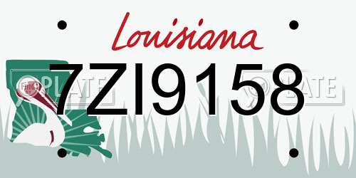 7ZI9158 Louisiana License Plate