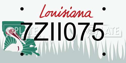 7ZII075 Louisiana License Plate