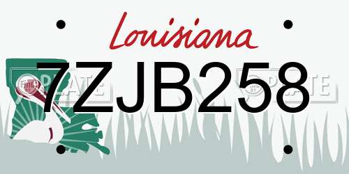 7ZJB258 Louisiana License Plate