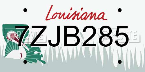 7ZJB285 Louisiana License Plate