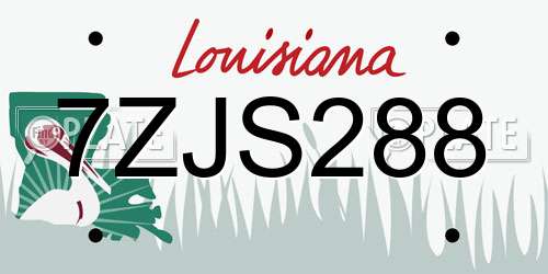 7ZJS288 Louisiana License Plate