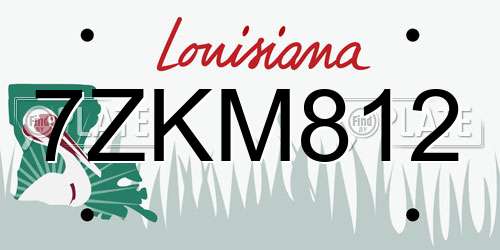 7ZKM812 Louisiana License Plate