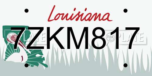 7ZKM817 Louisiana License Plate