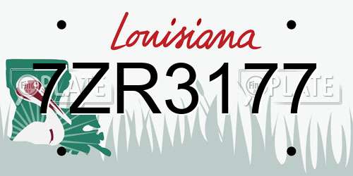 7ZR3177 Louisiana License Plate